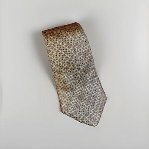 Christian Dior Neck Tie Men's Beige Silk Woven Printed Adjustable Pointed Formal